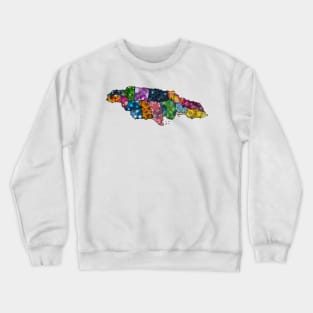 Spirograph Patterned Jamaica Parishes Map Crewneck Sweatshirt